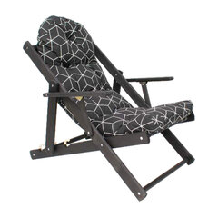 Складной деревянный стул «Borneo», черный, 4IQ цена и информация | Садовые стулья, кресла, пуфы | pigu.lt