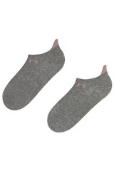 Хлопковые укороченные (спортивные) носки серого цвета с блестящим контуром кошачьей мордочки KITTYCAT цена и информация | Женские носки | pigu.lt