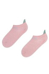 Хлопковые укороченные (спортивные) носки розового цвета с блестящим контуром кошачьей мордочки KITTYCAT цена и информация | Женские носки | pigu.lt