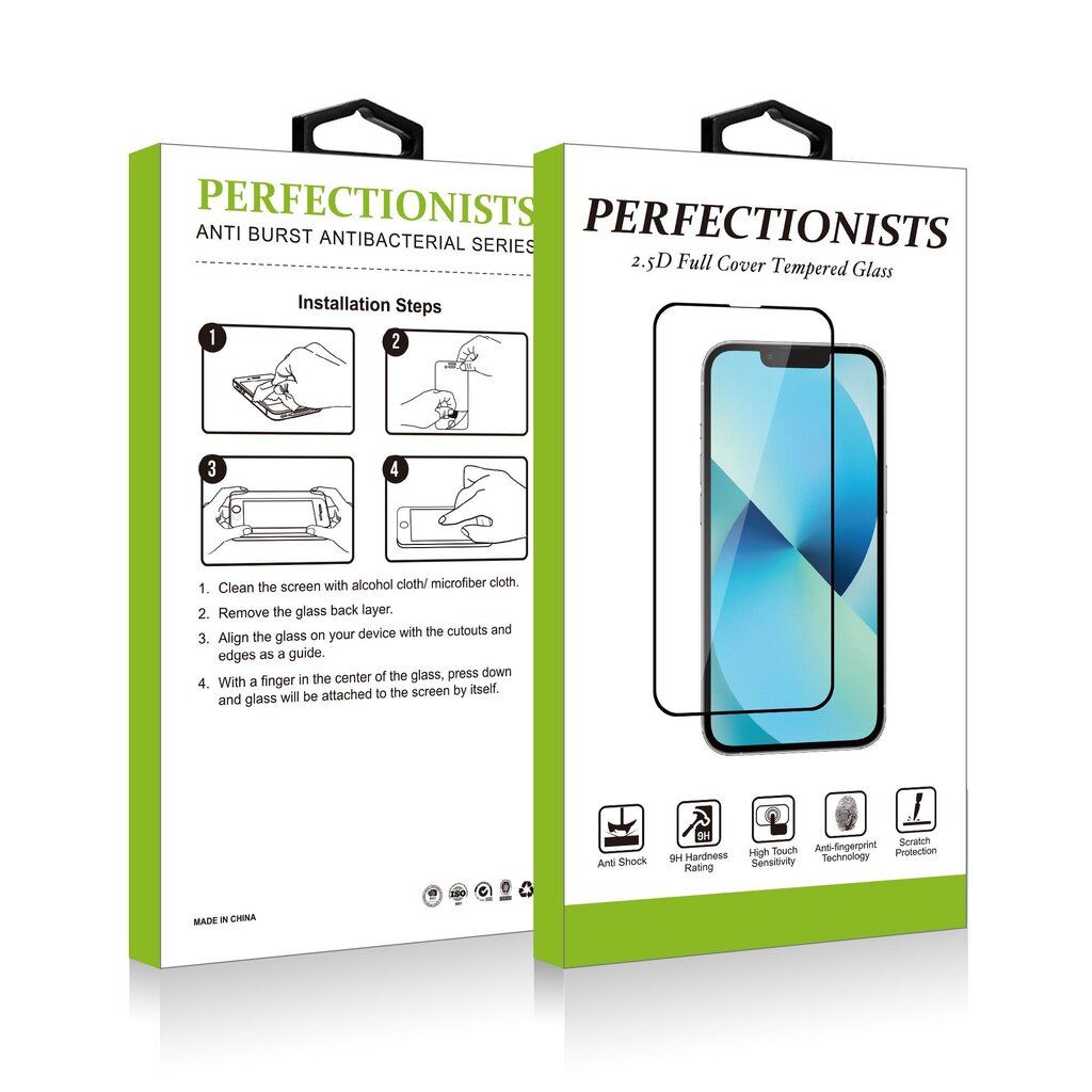 LCD apsauginis stikliukas 2.5D Perfectionists Xiaomi Redmi 9A/9C/9I/9AT lenktas juodas цена и информация | Apsauginės plėvelės telefonams | pigu.lt
