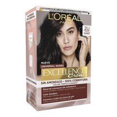 Dažai be amoniako L'Oreal Make Up Excellence 2u-darkest brunette kaina ir informacija | Plaukų dažai | pigu.lt