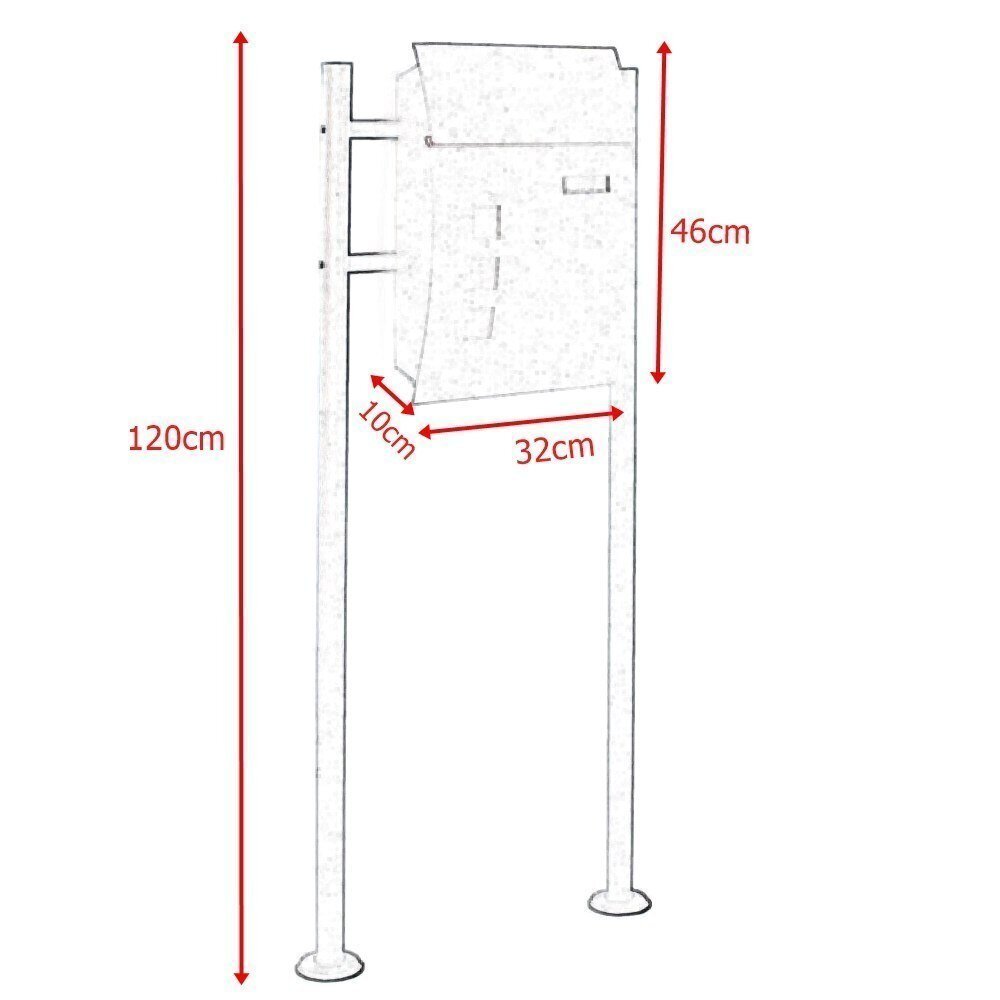 Pašto dėžutė, pilka kaina ir informacija | Pašto dėžutės, namo numeriai | pigu.lt