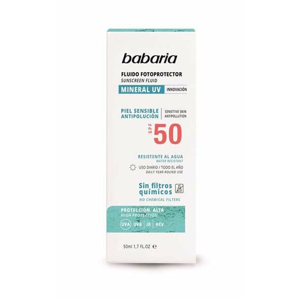 Losjonas nuo saulės Babaria Solar Mineral UV Spf 50, 50 ml kaina ir informacija | Kremai nuo saulės | pigu.lt