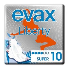 Super įklotai su sparneliais Liberty Evax, 10 vnt kaina ir informacija | Tamponai, higieniniai paketai, įklotai | pigu.lt