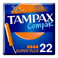 Tamponai Tampax Plius Compak, 22 vnt kaina ir informacija | Tamponai, higieniniai paketai, įklotai | pigu.lt