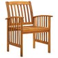 vidaXL 7 dalių sodo baldų komplektas su čiužiniais, akacijos mediena kaina ir informacija | Lauko baldų komplektai | pigu.lt