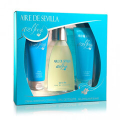 Rinkinys Aire de Sevilla Azul Fresh moterims: tualetinis vanduo, 100 ml + kūno kremas, 150 ml + šveitiklis, 150 ml kaina ir informacija | Kvepalai moterims | pigu.lt