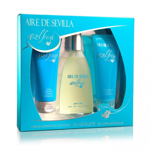 Rinkinys Aire de Sevilla Azul Fresh moterims: tualetinis vanduo, 100 ml + kūno kremas, 150 ml + šveitiklis, 150 ml цена и информация | Kvepalai moterims | pigu.lt