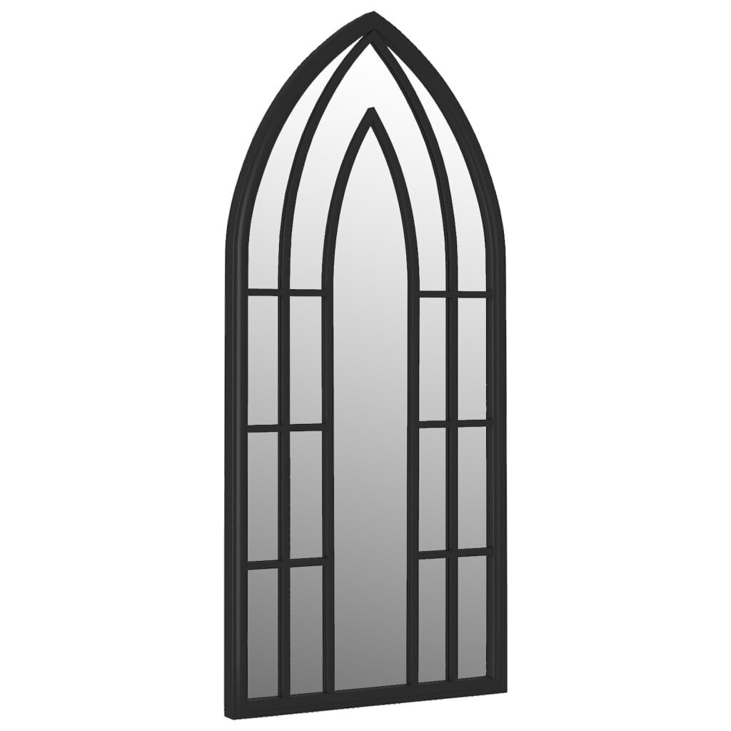 vidaXL Sodo veidrodis, juodos spalvos, 100x45cm, geležis цена и информация | Veidrodžiai | pigu.lt