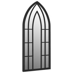 vidaXL Sodo veidrodis, juodos spalvos, 70x30cm, geležis kaina ir informacija | Veidrodžiai | pigu.lt