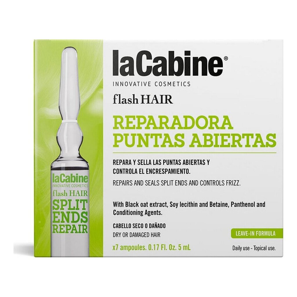 Ampulės laCabine Flash Hair Išsišakojusių galiukų serumas, 7 x 5 ml цена и информация | Priemonės plaukų stiprinimui | pigu.lt