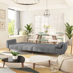 Dvivietė vidaXL sofa-lova, pilka kaina ir informacija | Sofos | pigu.lt