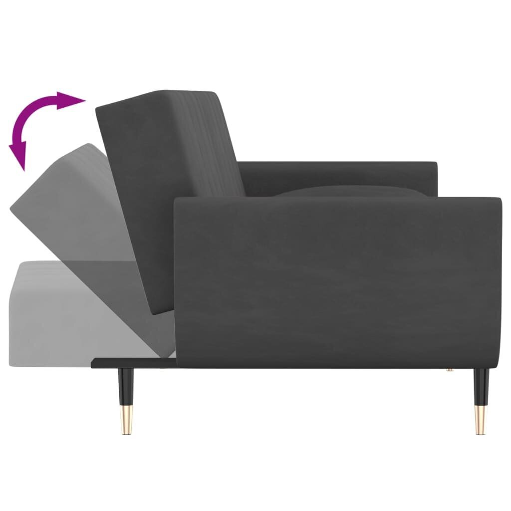 Dvivietė vidaXL sofa-lova, pilka kaina ir informacija | Sofos | pigu.lt