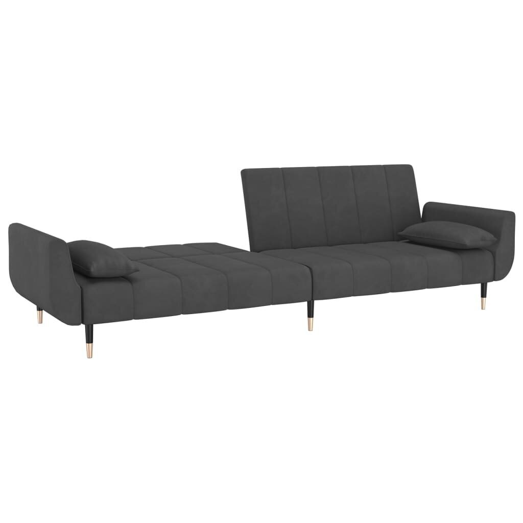 Dvivietė vidaXL sofa-lova, pilka kaina ir informacija | Sofos | pigu.lt