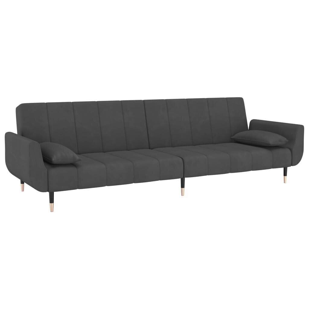 Dvivietė vidaXL sofa-lova, pilka kaina ir informacija | Sofos | pigu.lt