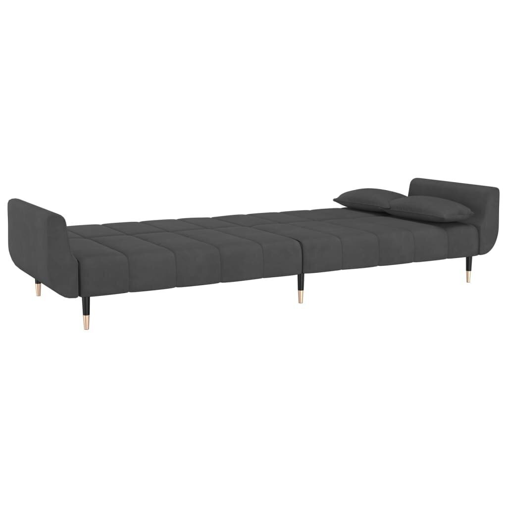 Dvivietė vidaXL sofa-lova, pilka kaina ir informacija | Sofos | pigu.lt