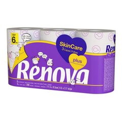 Туалетная бумага Renova Skin Care, 6 шт. цена и информация | Туалетная бумага, бумажные полотенца | pigu.lt