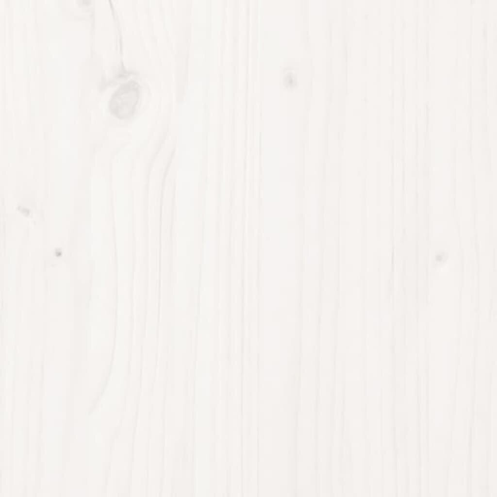 vidaXL Šoninė spintelė, balta, 32x34x75cm, pušies medienos masyvas kaina ir informacija | Svetainės spintelės | pigu.lt