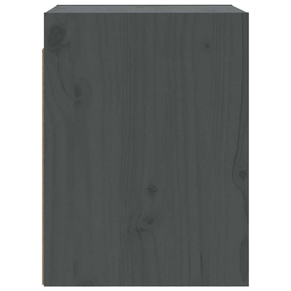 vidaXL Sieninė spintelė, pilka, 30x30x40cm, pušies masyvas цена и информация | Lentynos | pigu.lt