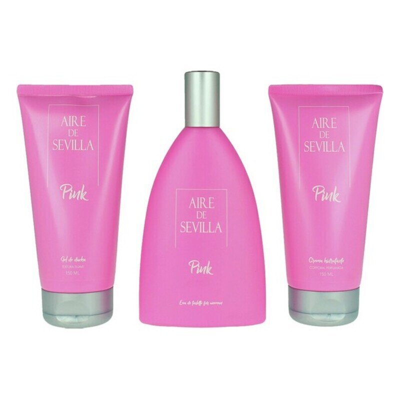 Rinkinys Pink Aire Sevilla moterims: dušo želė, 150 ml + kūno kremas, 150 ml + tualetinis vanduo EDT, 150ml kaina ir informacija | Kvepalai moterims | pigu.lt