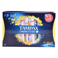 Tamponų pakuotė Tampax Pearl Regular, 36 vnt kaina ir informacija | Tamponai, higieniniai paketai, įklotai | pigu.lt
