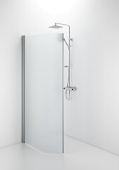 Pusapvalė dušo sienelė Ifö Space SBNF 900 Silver, matinis stiklas su rankenos profiliu kaina ir informacija | Dušo durys ir sienelės | pigu.lt
