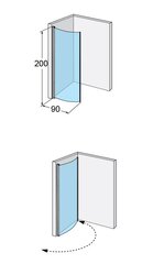 Полукруглая душевая стенка Ifö Space SBVK 900 H White, прозрачное стекло цена и информация | Душевые двери и стены | pigu.lt