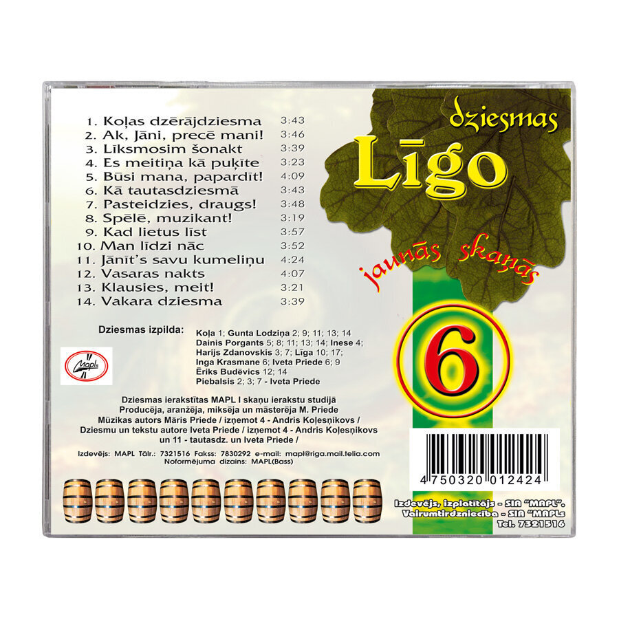 CD Līgo dziesmas Jaunās Skaņās 6 - Populiarių latvių Ligo dainų rinkinys kaina ir informacija | Vinilinės plokštelės, CD, DVD | pigu.lt