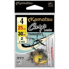 Kabliukai Su Pavadėliu KAMATSU Carp Leader Yamato 30cm Nr2 kaina ir informacija | Kabliukai žvejybai | pigu.lt
