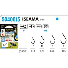 Kabliukai Su Pavadėliu KAMATSU Iseama Method Feeder Fast 10cm Nr.10 kaina ir informacija | Kabliukai žvejybai | pigu.lt