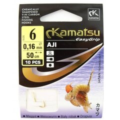 Kabliukai Su Pavadėliu KAMATSU Aji Maggot 50cm Nr.10 цена и информация | Крючки для рыбалки | pigu.lt