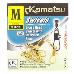 Вертлюг с карабином Kamatsu Brass Head S цена и информация | Другие товары для рыбалки | pigu.lt