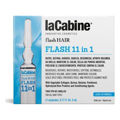 Ampulės laCabine Flash Hair 11 in 1, 7 x 5 ml kaina ir informacija | Priemonės plaukų stiprinimui | pigu.lt