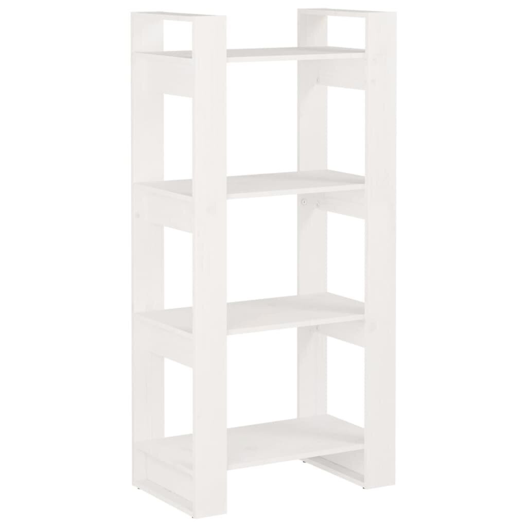 vidaXL Spintelė knygoms/kambario pertvara, balta, 60x35x125cm, mediena kaina ir informacija | Lentynos | pigu.lt