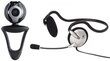 Internetinė kamera su mikrofonu LOGITECH QuickCam S7500 + ausinės su mikrofonu, juodos-pilkos kaina ir informacija | Kompiuterio (WEB) kameros | pigu.lt