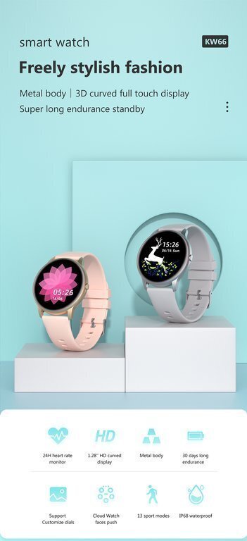 G. Rossi SW015 Gold kaina ir informacija | Išmanieji laikrodžiai (smartwatch) | pigu.lt