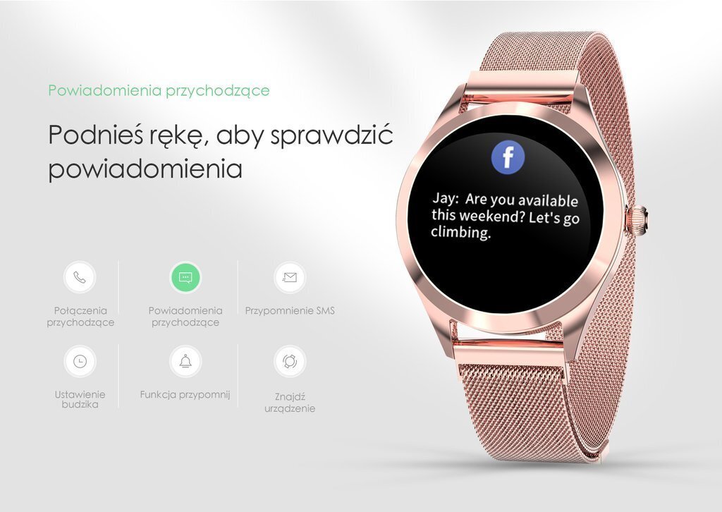 G. Rossi SW017 Rose Gold kaina ir informacija | Išmanieji laikrodžiai (smartwatch) | pigu.lt