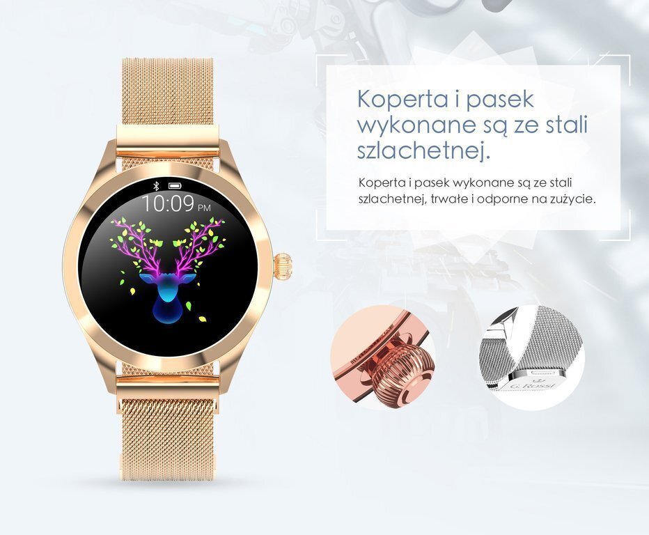 G. Rossi SW017 Rose Gold/Black kaina ir informacija | Išmanieji laikrodžiai (smartwatch) | pigu.lt