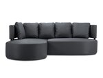 Keturvietė kampinė lauko sofa Calme Jardin Barts, tamsiai pilka