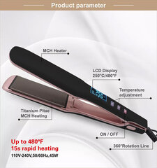 Aukštos kokybės profesionalus titano plokštelės plaukų tiesintuvas, LIVMAN FP-128 kaina ir informacija | Plaukų formavimo ir tiesinimo prietaisai | pigu.lt