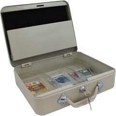 pinigų kasos dėžutė, 30cm, šviesiai pilka kaina ir informacija | Seifai | pigu.lt
