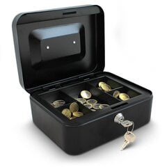 Pinigų kasos dėžutė, 20cm, juoda kaina ir informacija | Kanceliarinės prekės | pigu.lt
