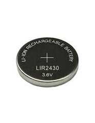 Аккумулятор LIR2430 70 мАч 0,2 Втч Li-Ion 3,6 В 24,5x3 мм цена и информация | Батарейки | pigu.lt
