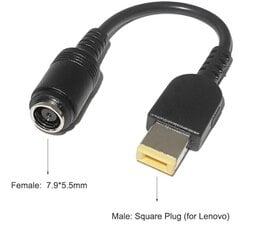 Adapteris Lenovo 7.9x5.5 į SQUARE (10x4.0) - kvadratinį kištuką kaina ir informacija | Adapteriai, USB šakotuvai | pigu.lt