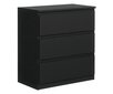 Komoda 3xEliving DEMI su 3 stalčiais, 70 cm, spalva: Juodas kaina ir informacija | Komodos | pigu.lt
