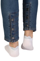 Хлопковые укороченные (спортивные) носки белого цвета с узором в горошек и блестящим сердцем RUBY цена и информация | Женские носки | pigu.lt