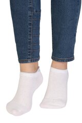 Хлопковые укороченные (спортивные) носки белого цвета с узором в горошек и блестящим сердцем RUBY цена и информация | Женские носки | pigu.lt