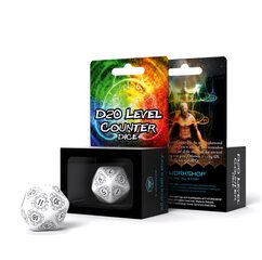 Kauliukas D20 Level Counter baltos ir juodos spalvos цена и информация | Настольные игры, головоломки | pigu.lt