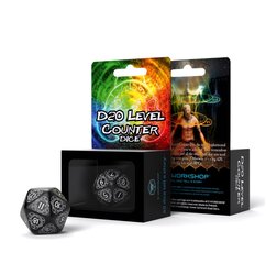 Kauliukas D20 Level Counter juodos ir baltos spalvos цена и информация | Настольные игры, головоломки | pigu.lt