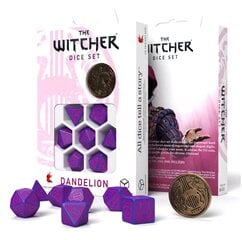 Kauliukų rinkinys The Witcher Dandelion violetinės ir rožinės spalvos kaina ir informacija | Stalo žaidimai, galvosūkiai | pigu.lt